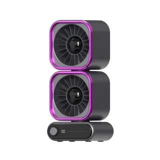 Tevorex Portable Rechargeable Dual Head Desktop Fan 360° Rotational Airflow Speed Adjustable Mini Silent Electric Fan fo