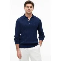 Tommy Hilfiger Polokragenpullover CLASSIC COTTON CABLE mit Zopfmuster, regular fit