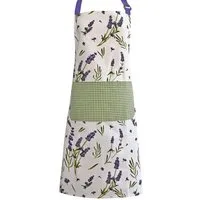 matches21 HOME & HOBBY Kochschürze Kochschürze LAVINA Küchenschürze Baumwolle Lavendel weiß grün, (1-tlg), Hochwertige Vintage Kochschürze für Damen
