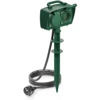 deleyCON deleyCON 2 Fach Outdoor Steckdose mit Erdspieß IP44 Garten Terrasse Steckdosenleiste
