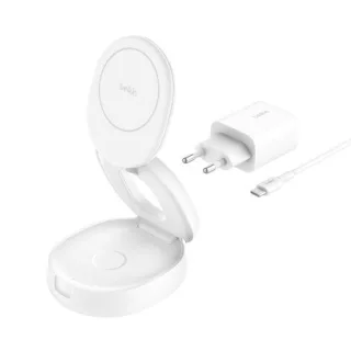 Belkin Boost Charge verstellbare mag.2-in-1 Ld.Qi2 ws. WIZ035kqWH