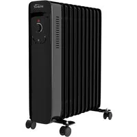 TroniTechnik Heizgerät Ölradiator in schwarz, mobile Elektroheizung 11 Rippen, 2500Watt, 2500 W, energiesparend, Elektroheizung, 2500 Watt, 3 Stufen