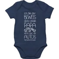 Shirtracer Shirtbody Ich bin der Beweis dass mein Papa nicht nur an Autos herumschraubt wei Sprüche Baby