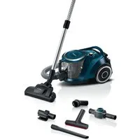 BOSCH Bodenstaubsauger Serie 6 ProFamily BGC41XFMLY, Testsieger, ideal für Allergiker, 750 W, beutellos, Hygiene-Filter, 10 Jahre Motorgarantie, XXL-Polsterdüse, leise, blau