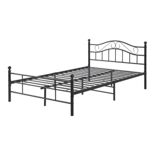 [en.casa] Metallbett, Schwarz, Metall, 120x200 cm, Schlafzimmer, Betten, Metallbetten