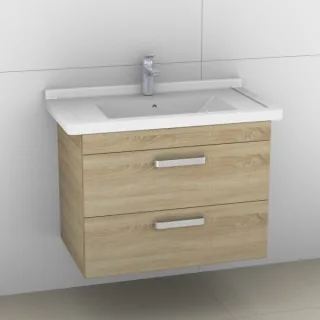Artiqua 411 Waschtischunterschrank für Starck 3 030480 Castello Eiche quer NB, 411-WU2L-D05-7136-426 411-WU2L-D05-7136-426