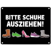 speecheese Metallschild Bitte Schuhe ausziehen Metallschild in 15x20 cm