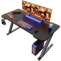 HOMALL Gamingtisch Gaming Tisch Computertisch Schreibtisch 120 x 60 cm, Z-Frame (Gamer Tisch,Schreibtisch,Ergonomischer PC-Schreibtisch mit Kopfhörerhaken,PC Tisch,1-St)