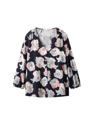 Tom Tailor - Bluse mit Print tie dye flower design - Gr. - 38