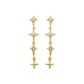 Luxenter Ohrringe aus 925er Sterlingsilber mit funkelnden Zirkonia-Steinen, 18 Karat Gold-Finish – Holis