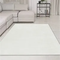TeppichHome24 Teppich Moderner Teppich hoch und weich in schönem schneeweiß, rechteckig
