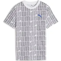 PUMA T-Shirt ESS LOGO LAB AOP TEE B Regular Fit, Rundhalsausschnitt, Kurzarmdesign, für Jugendliche