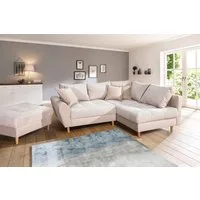 Home affaire Ecksofa Rice L-Form, B: 223 cm - OTTO. Verlässliche Qualität., Set: Sofa & Hocker, 3 Zierkissen, Federkern