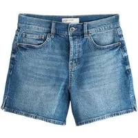 Next Jeansshorts Hochbund-Denimshorts mit geschlitztem Saum (1-tlg)