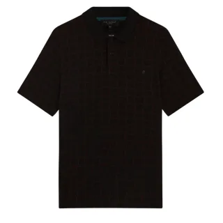 Schwarzes Polohemd Von Ted Baker Eduard Square Jacquard