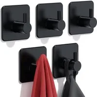 Refined Living Handtuchhaken Handtuchhalter ohne Bohren,5er/10er Set,Handtuchhaken Bad Edelstahl, Zur Verwendung an der Wand, Badewanne, Eingangstür, Schlafzimmer, Zur Verwendung an der Tür, Küche, Badezimmer, (Handtuchhalter Wandhaken Selbstklebend,