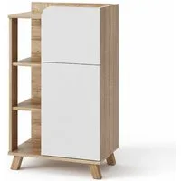 Vicco Midischrank Karen, Sonoma/Weiß, 50 x 90 cm mit Tür und Schublade (1-St)