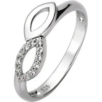 JOBO Fingerring, 925 Silber mit 12 Zirkonia