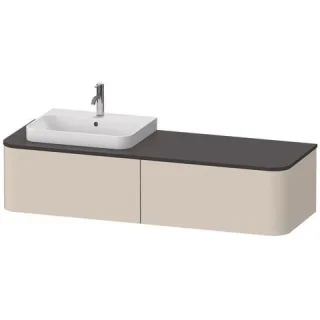 Duravit Happy D.2 Plus Konsolenwaschtischunterbau wandhängend Taupe Supermatt 1600x550x354 mm - HP49 HP4944L83830010