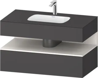 Duravit Qatego Einbauwaschtisch mit Konsolenwaschtischunterbau Graphit Matt 1000x550x600 mm - QA4786 QA4786084490000