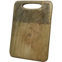 GAUMENKICK Schneidebrett Servierbrett rechteckig Mangoholz natur Griff Serviertablett 36cm, Holz
