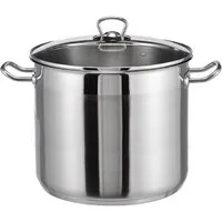 Haushalt International Kochtopf 15 Liter Universaltopf Großraumtopf, aus rostfreiem Edelstahl satiniert mit poliertem Außenrand, Backofenfest bis 160° C