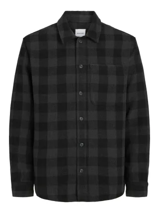 JACK&JONES - JJZAC HEAVY BRUSHED OVERSHIRT LS asphalt - Gr. - XL