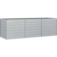 vidaXL Hochbeet Garten-Hochbeet 240x80x77 cm Verzinkter Stahl Silbern (1 St)