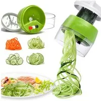 Diwzbyn Spiralschneider 4 in1 Spiralschneider Hand für Gemüsespaghetti, Gemüse Spiralschneider, Gemüsehobel für Karotte, Gurke, Kartoffel,Kürbis, Zucchini, Zwiebel