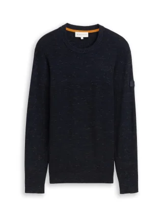 Tom Tailor - Space Dye Pullover mit Rundhalsausschnitt navy multicolor space dye - Gr. - L