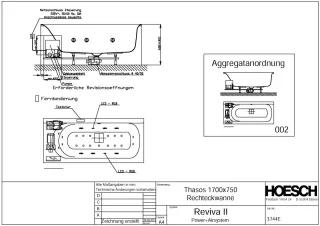 Hoesch Whirlwanne Thasos Rechteck 1700x750  3744E.010305002