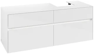 Villeroy & Boch Waschtischunterschrank Collaro C102B0 1400x548x500mm mit Beleuchtung Glossy White C102B0DH