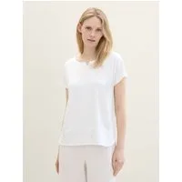 TOM TAILOR T-Shirt T-Shirt (im Einserpack) T-Shirt aus Materialmix