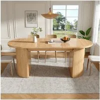 i@home Esstisch (1 Tisch), Teleskoptisch (120-160×80cm), Tisch mit Regalen, Küchentisch,Holzfarbe