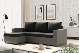 Ecksofa Sofa MERLE mit Schlaffunktion in div. Farbvarianten Ottomane Links