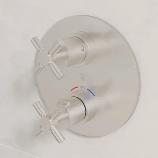 Steinberg Serie 250 Unterputzthermostat mit 2-Wege Umsteller, brushed nickel, 250 4133 3 BN 250 4133 3 BN