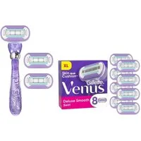 Gillette Venus Rasierset Deluxe Smooth Swirl, 2-tlg., für eine geschmeidige und schonende Rasur