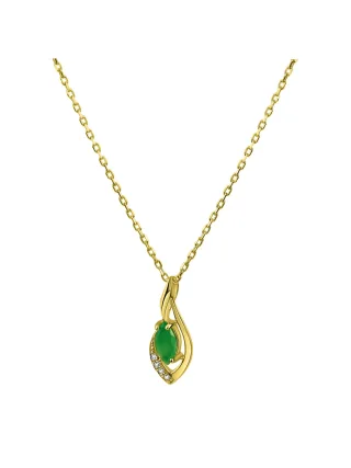 Fascination by Ellen K. Anhänger mit Kette 585/- Gelbgold mit Smaragd Weißtopas