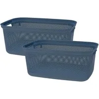 Koopman Wäschekorb Wäschewanne Kunststoff 30 L 2 er Set (Set, 2 St., Packung), 4 Farben, Dunkelblau, 30L, Wäschebehälter, Kunststoff