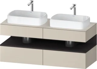 Duravit Qatego Konsolenwaschtischunterbau wandhängend Taupe Supermatt 1400x550x600 mm - QA4767080830 QA4767080830000