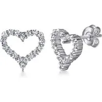 Lisandra Scott Ohrstecker-Set Damen Ohrstecker 925 Silber Herz mit Zirkonia Steinen für Frauen, Romantik zum Tragen – Hochwertige Herz-Ohrringe für den Alltag