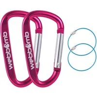 WEBBOMB Karabiner 2x Alu Karabinerhaken 6,7cm D-Form mit Schlüsselring Schlüsselanhänger