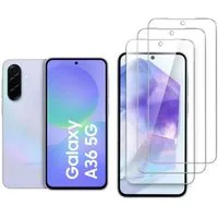 CLM-Tech Displayschutzglas 3X für Samsung Galaxy A36 5G, Panzerglas Folie - Anti-Fingerabdruck und kratzfest -, 3 Stück, Kristallklar