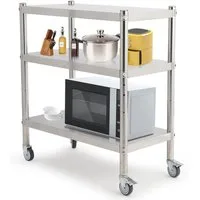 GarveeMore Regalwagen Servierwagen Rollwagen Küchenwagen 81x40x91cm