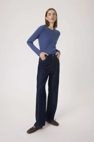Strickpullover SLSpina Gerade Passform blue