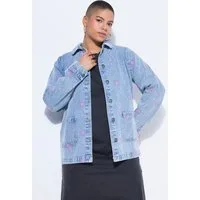 Studio Untold Sommerjacke Jeansjacke Boxy Shape Sun-Stickerei Langarm