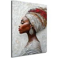 DARO Design Leinwandbild Modern Abstrakt Wandbilder XXL Wandbild Wand Deko Leinwand Bilder, (Frau mit Turban - Bild groß Wohnzimmer Schlafzimmer Küche Esszimmer Einteilig Querformat Fotodruck Leinwände Wanddeko Abstrakte Kunst Boho), 30x20cm