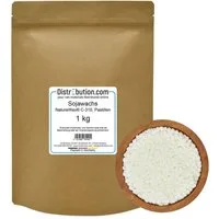 DistrEbution Bastelnaturmaterial Sojawachs Pastillen Naturwachs Kerzenwachs C-310 1kg
