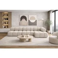 Kaiser Möbel Ecksofa L-form, Wohnlandschaft für Wohnzimmer, Bouclé-Stoff Abriamo, Selia, Ecksofa, Modernes L-Design,Weiche, abgerundete Formen,Trendiger Bouclé-Stoff