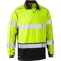 Bisley Workwear Warnschutz-Shirt BISLEY BRAIDON HI VIS LANGARM Poloshirt Hohe Sichtbarkeit